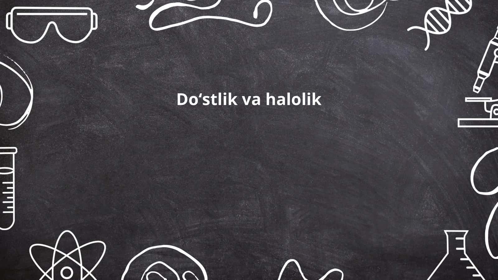 Doʻstlik va halolik