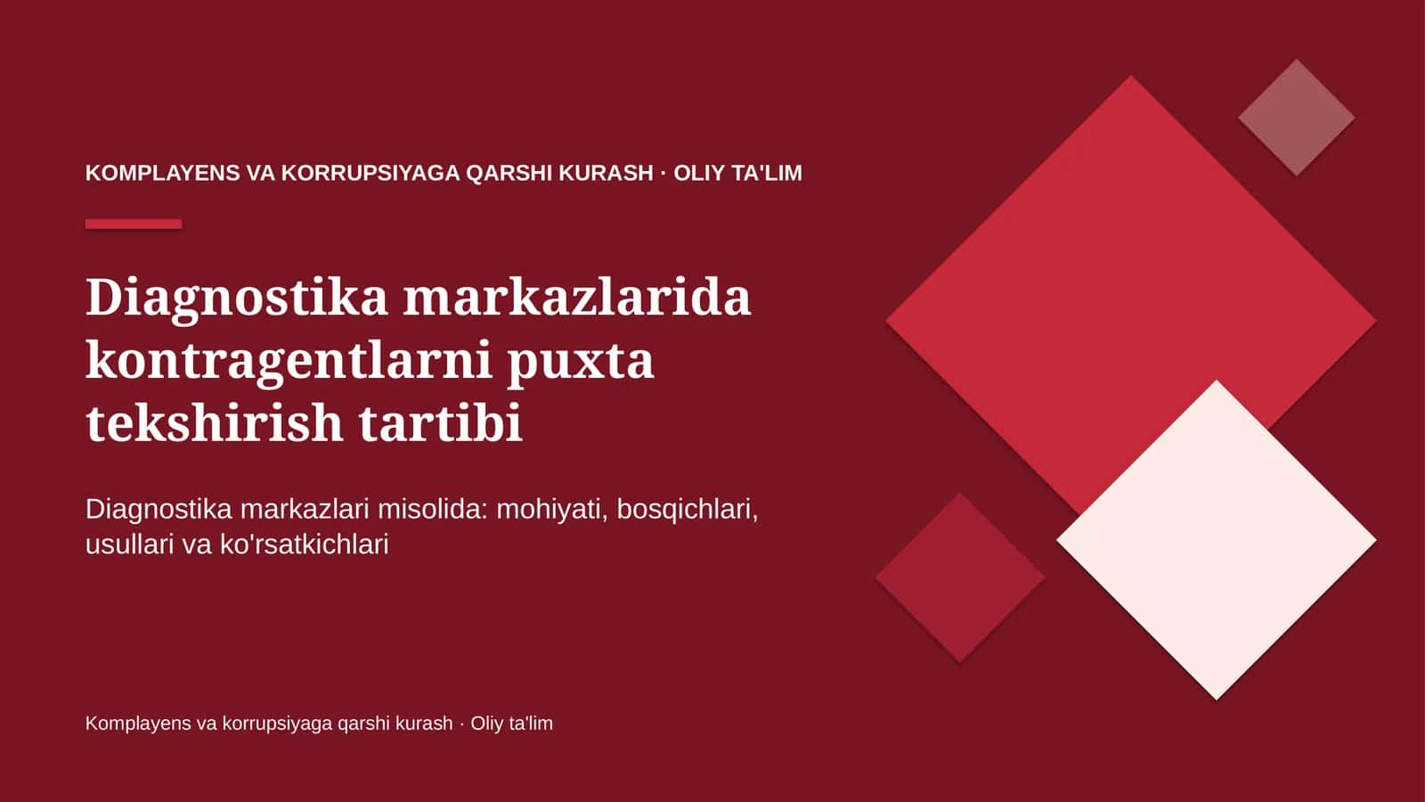 Diagnostika markazlarida kontragentlarni puxta tekshirish tartibi