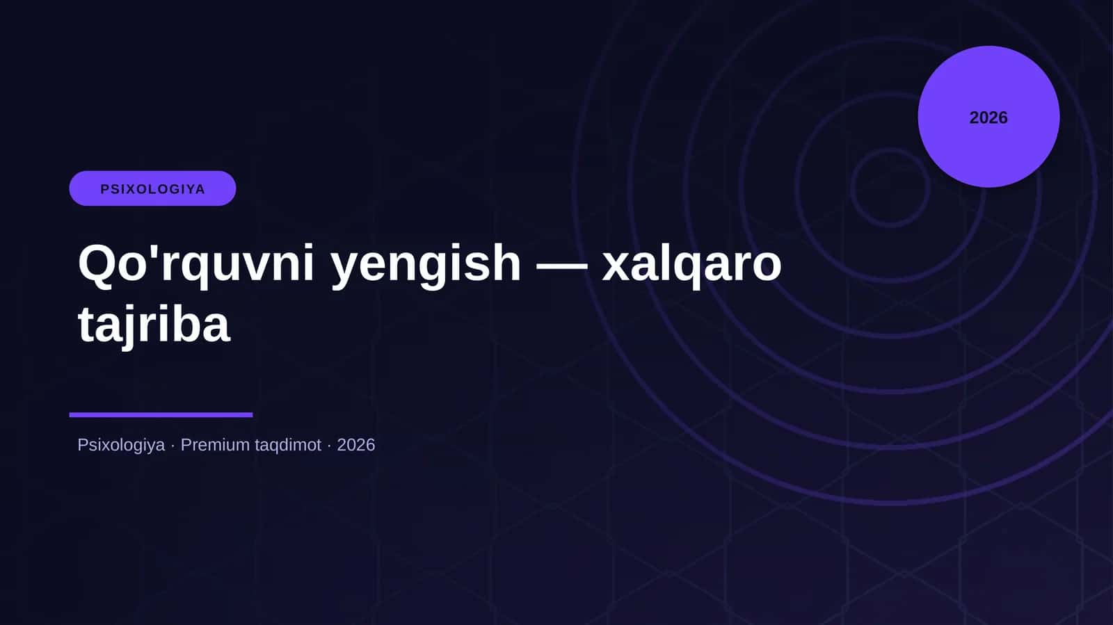 Qo'rquvni yengish — xalqaro tajriba