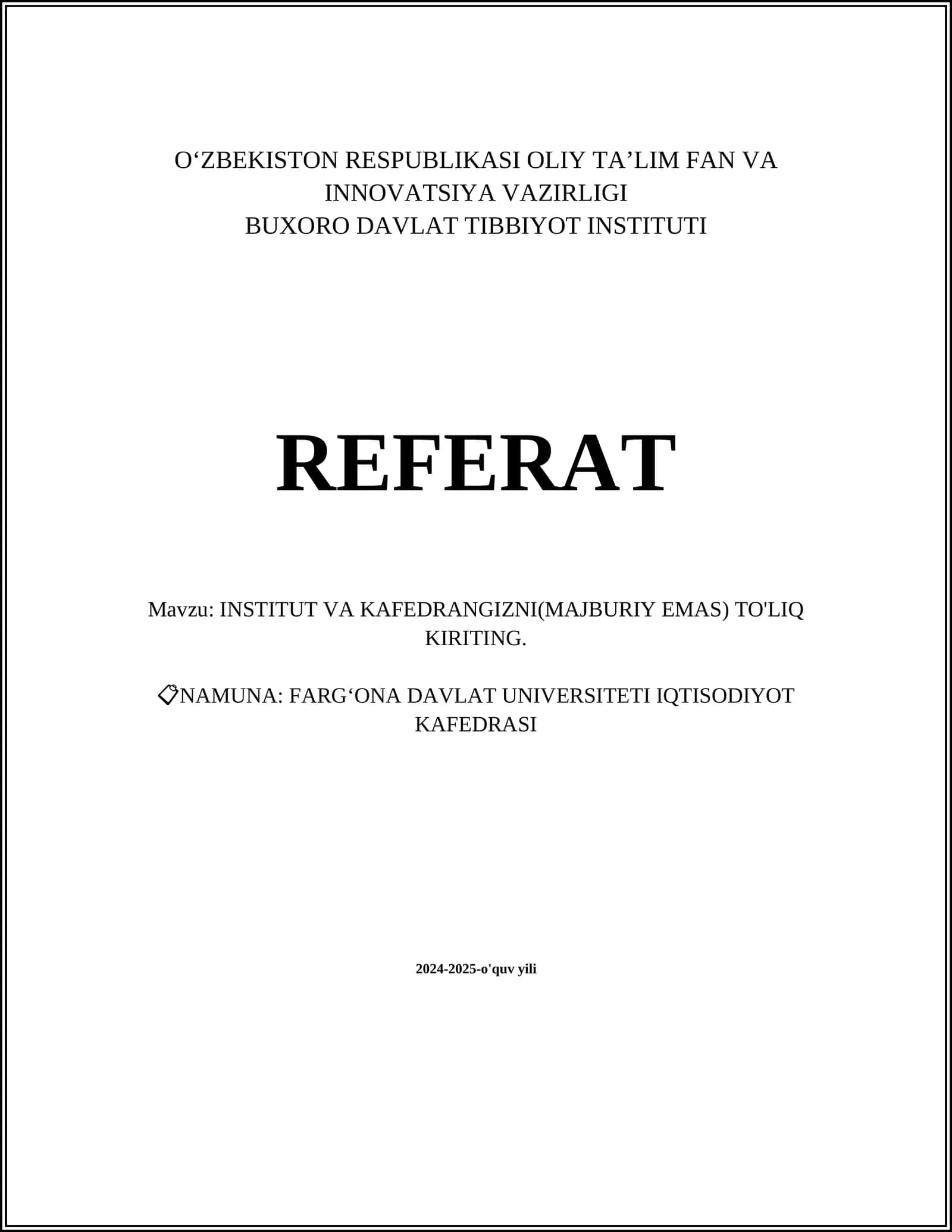 Farg‘ona Davlat Universiteti Biznes Boshqaruv Kafedrasi