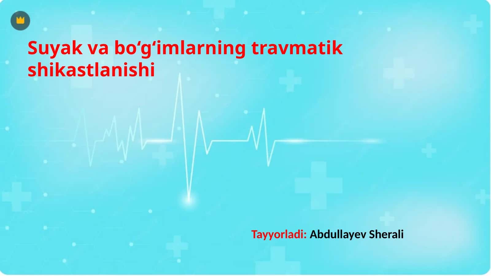 Suyak va bo‘g‘imlarning travmatik shikastlanishi