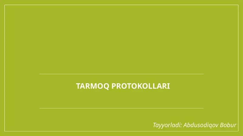 Tarmoq protokoli