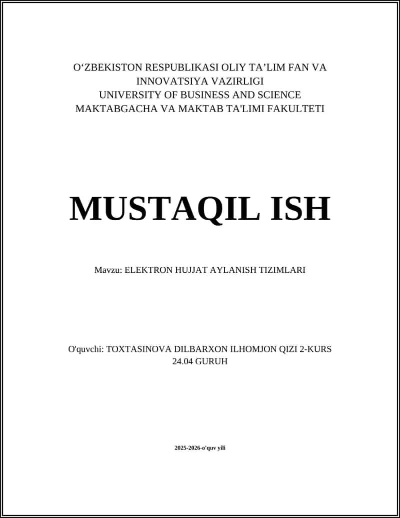 Elektron Hujjat Aylanish Tizimlari