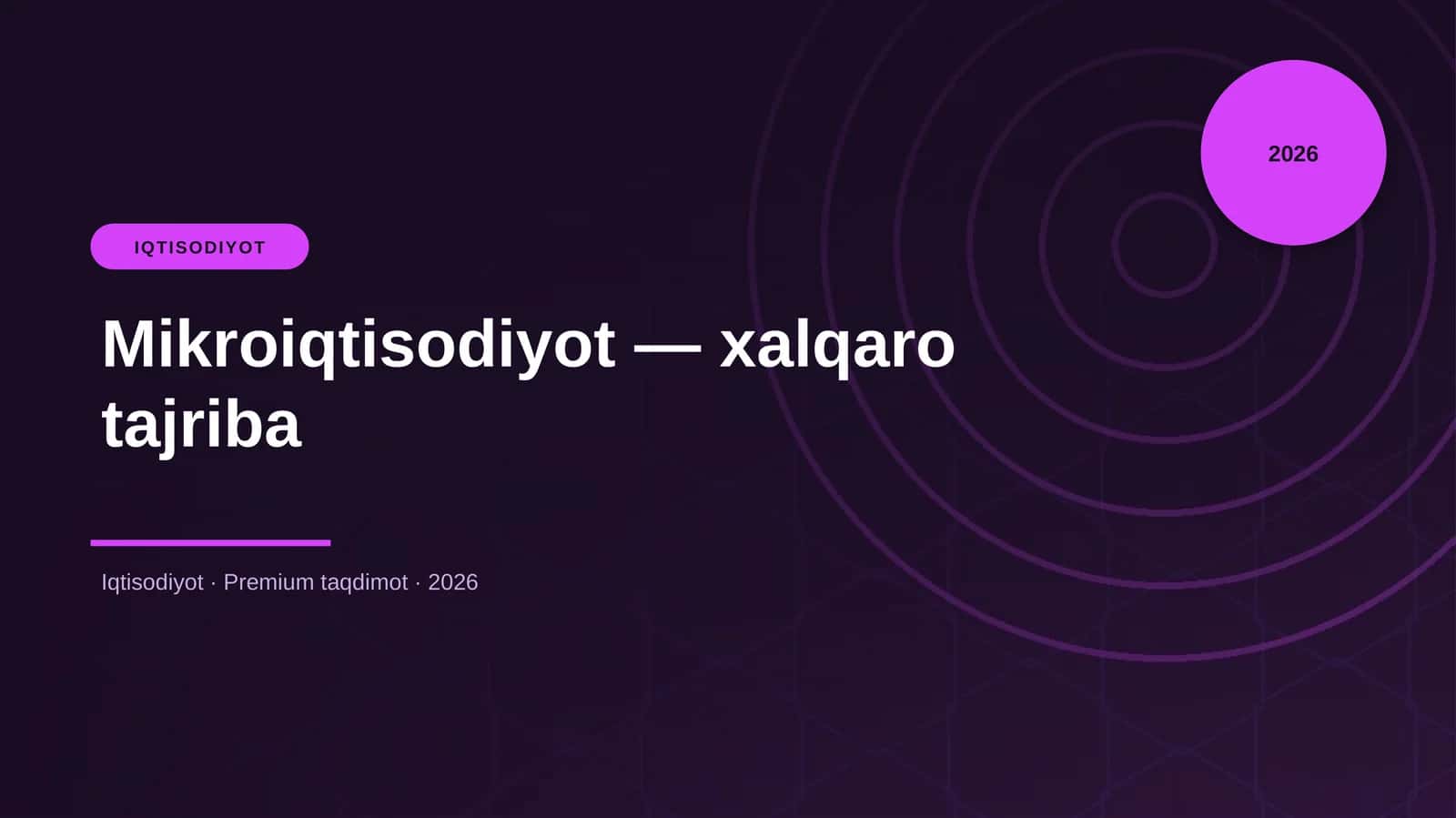Mikroiqtisodiyot — xalqaro tajriba