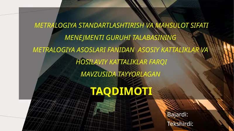 METRALOGIYA ASOSLARI