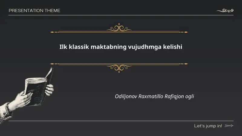 Ilk klassik maktabning vujudhmga kelishi