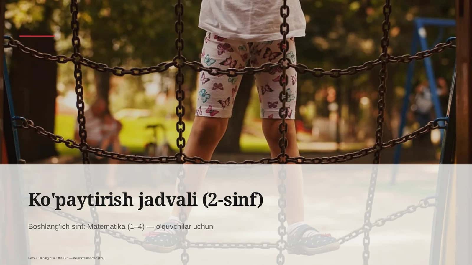 Ko'paytirish jadvali (2-sinf)