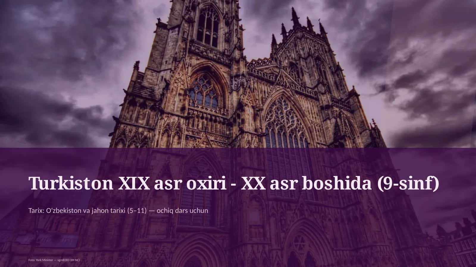 Turkiston XIX asr oxiri - XX asr boshida (9-sinf)