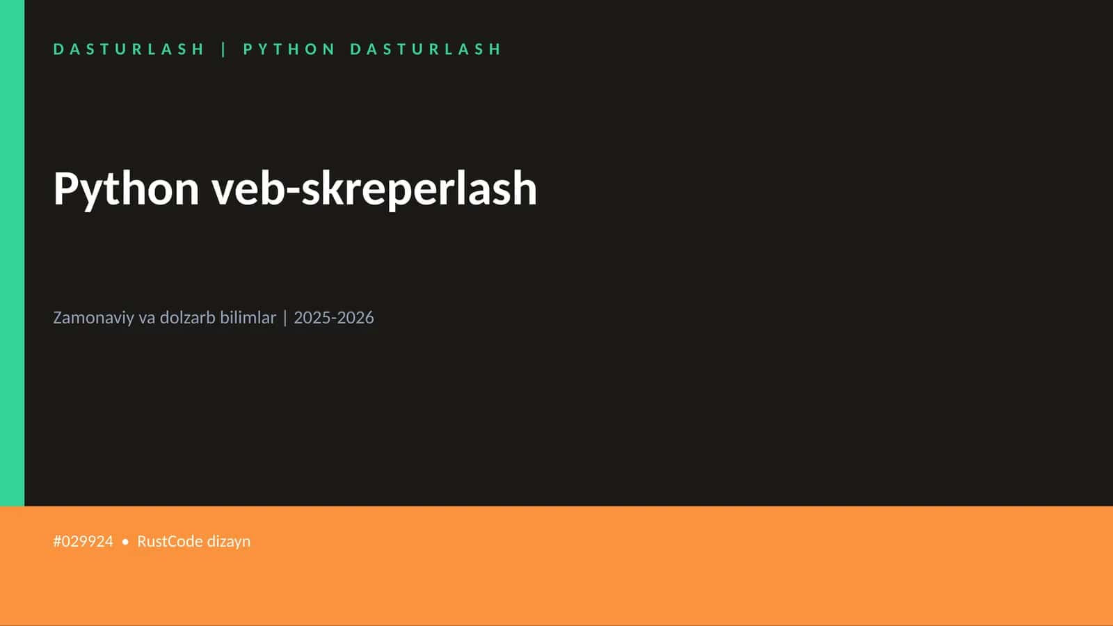 PYTHON DASTURLASH