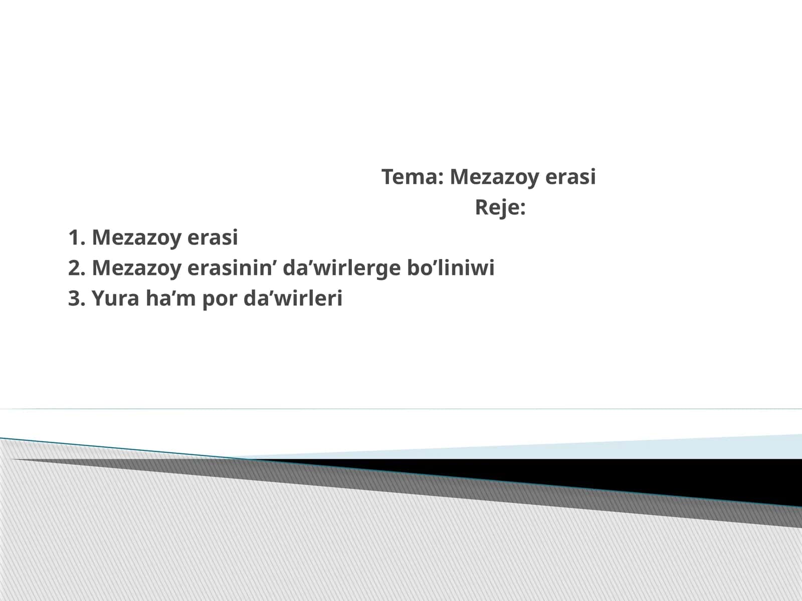 Mezazoy erasi