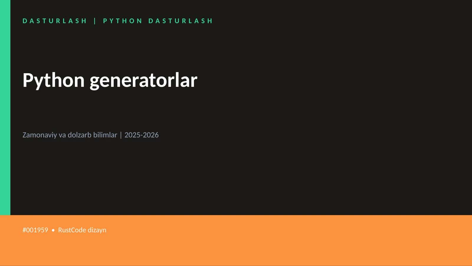 Python generatorlar