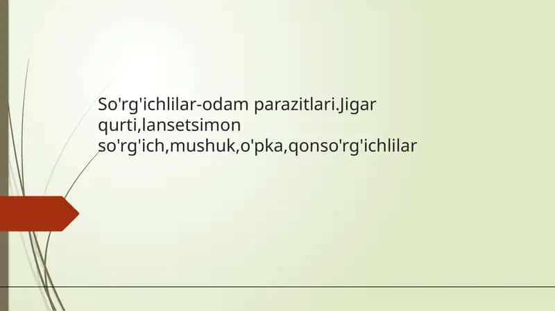 Jigar qurti, o'pka, mushuk so'rg'ichlari