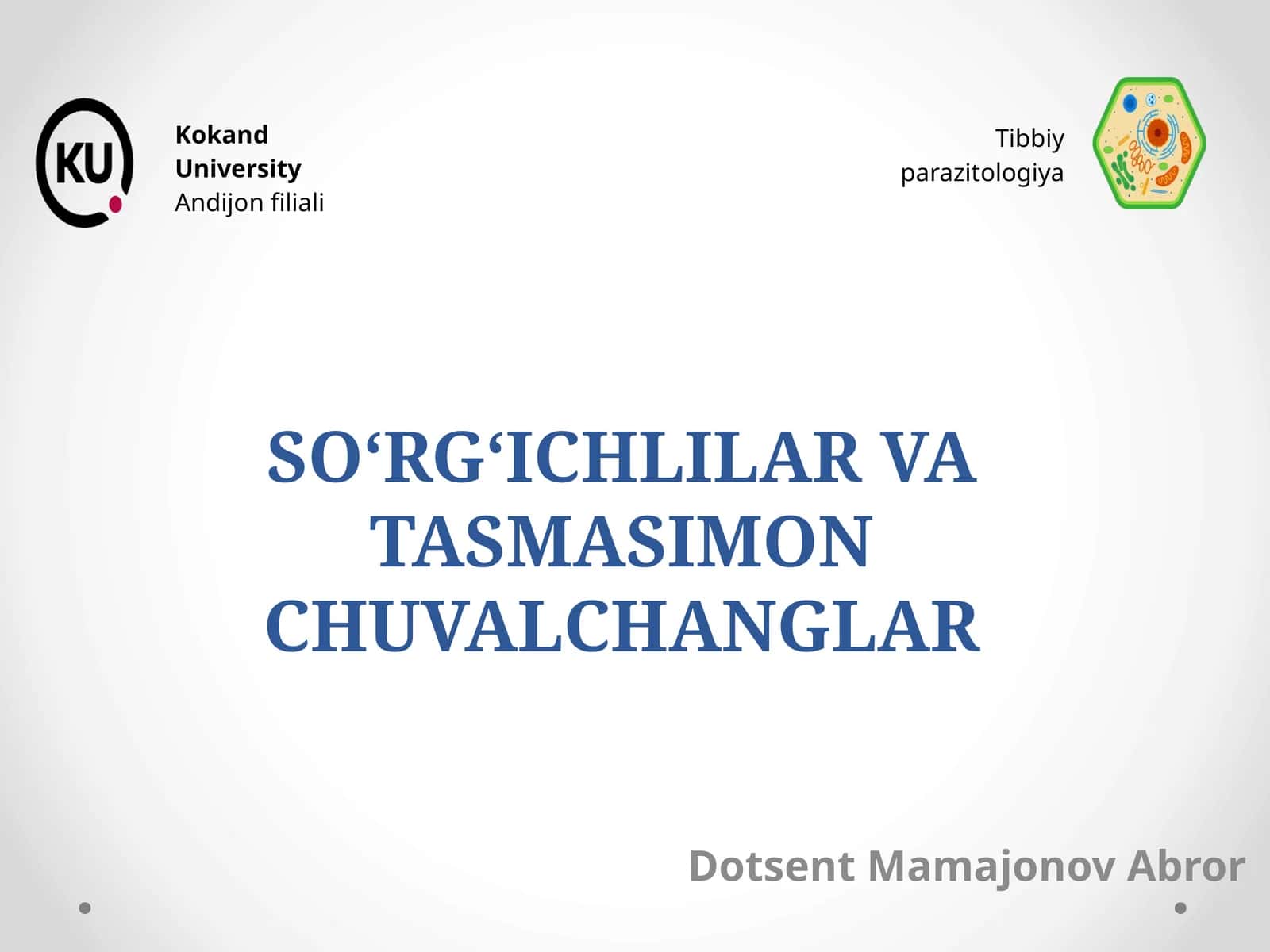 SO‘RG‘ICHLILAR VA TASMASIMON CHUVALCHANGLAR