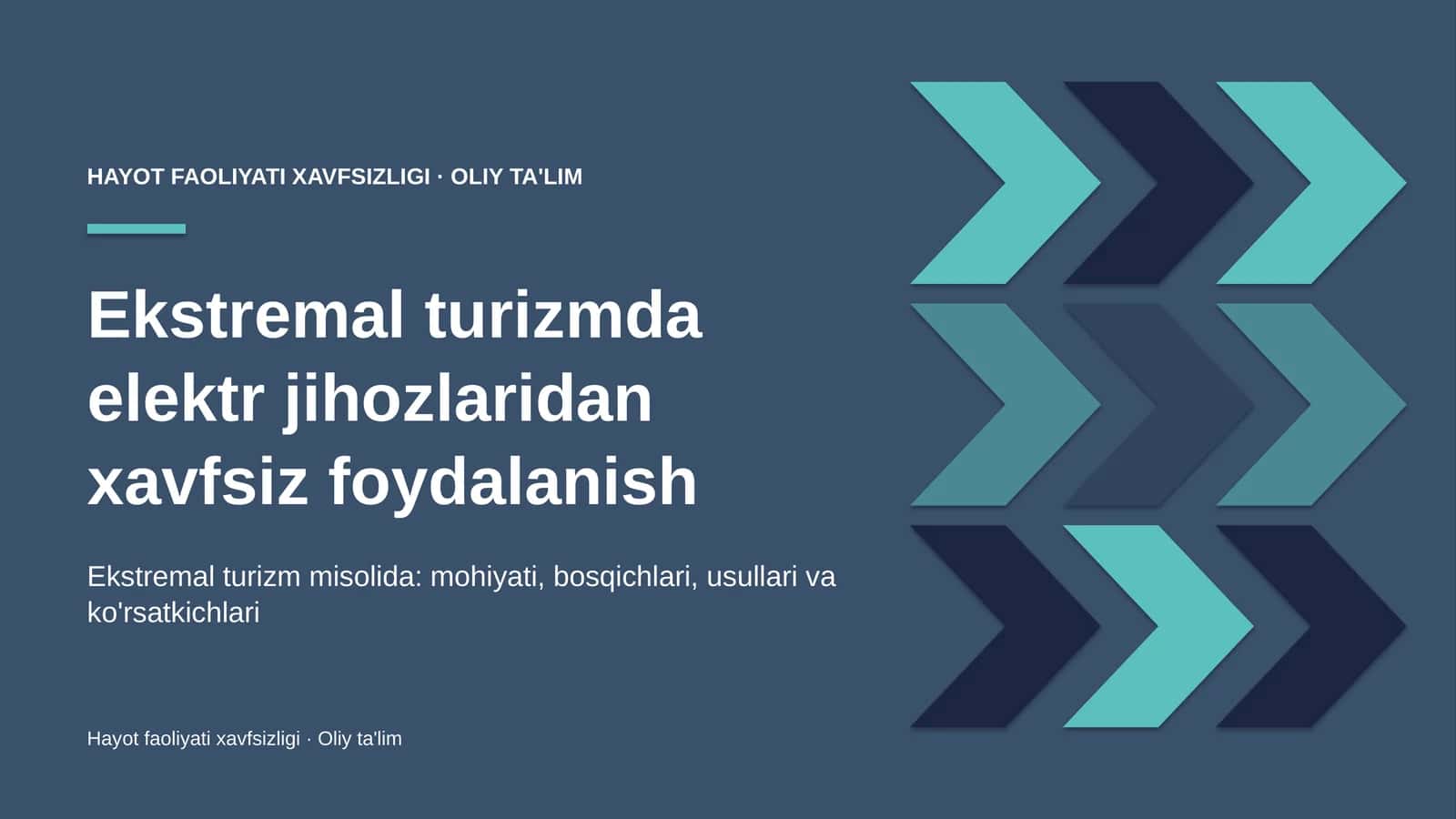 ekstremal turizmda elektr jihozlaridan xavfsiz foydalanish 9334