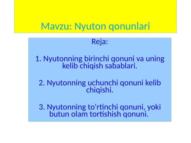 Nyuton qonunlari