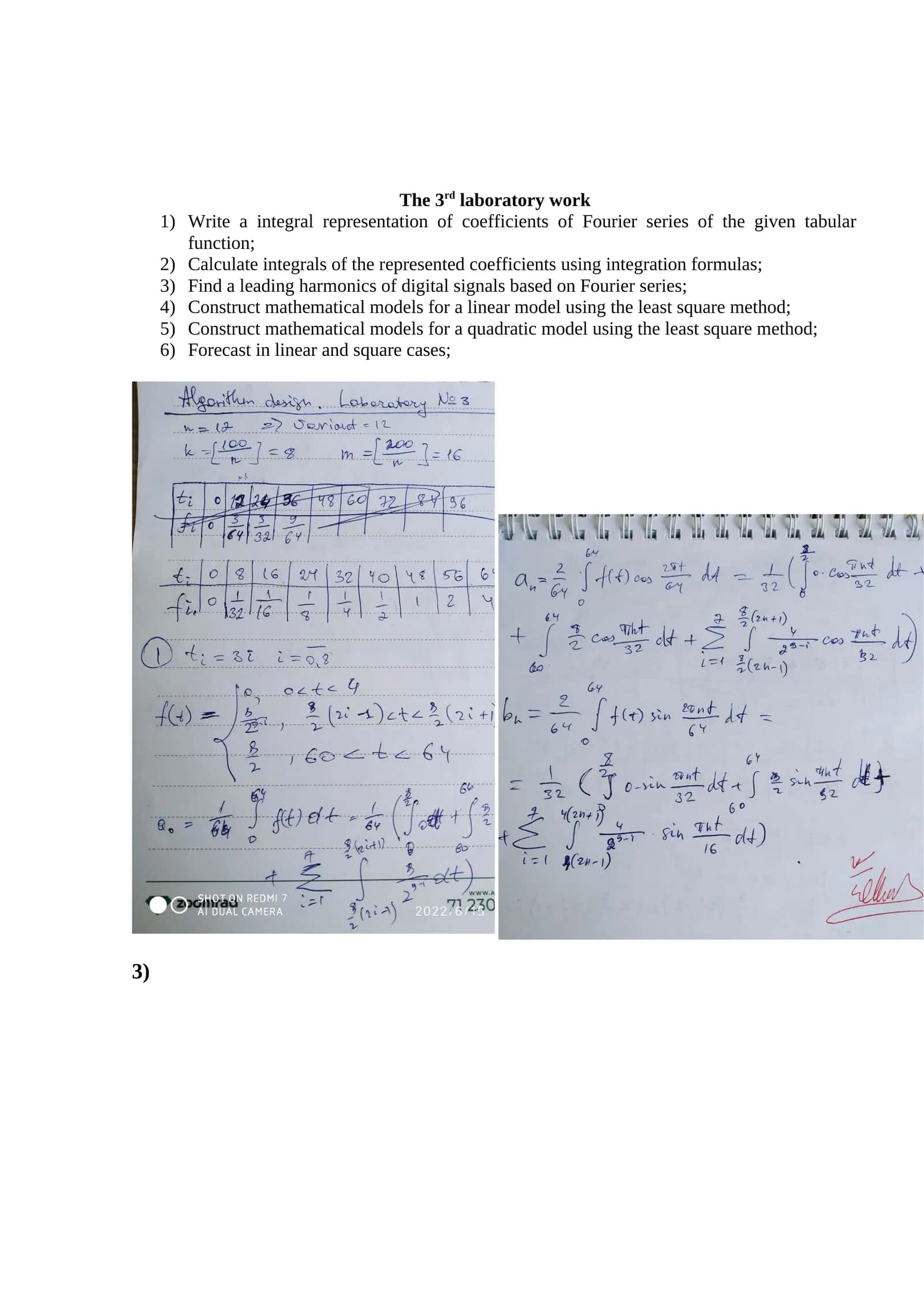 Integral representation of Fourier series coefficients