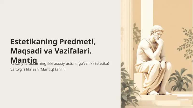 Estetikaning predmeti, maqsadi va vazifalari