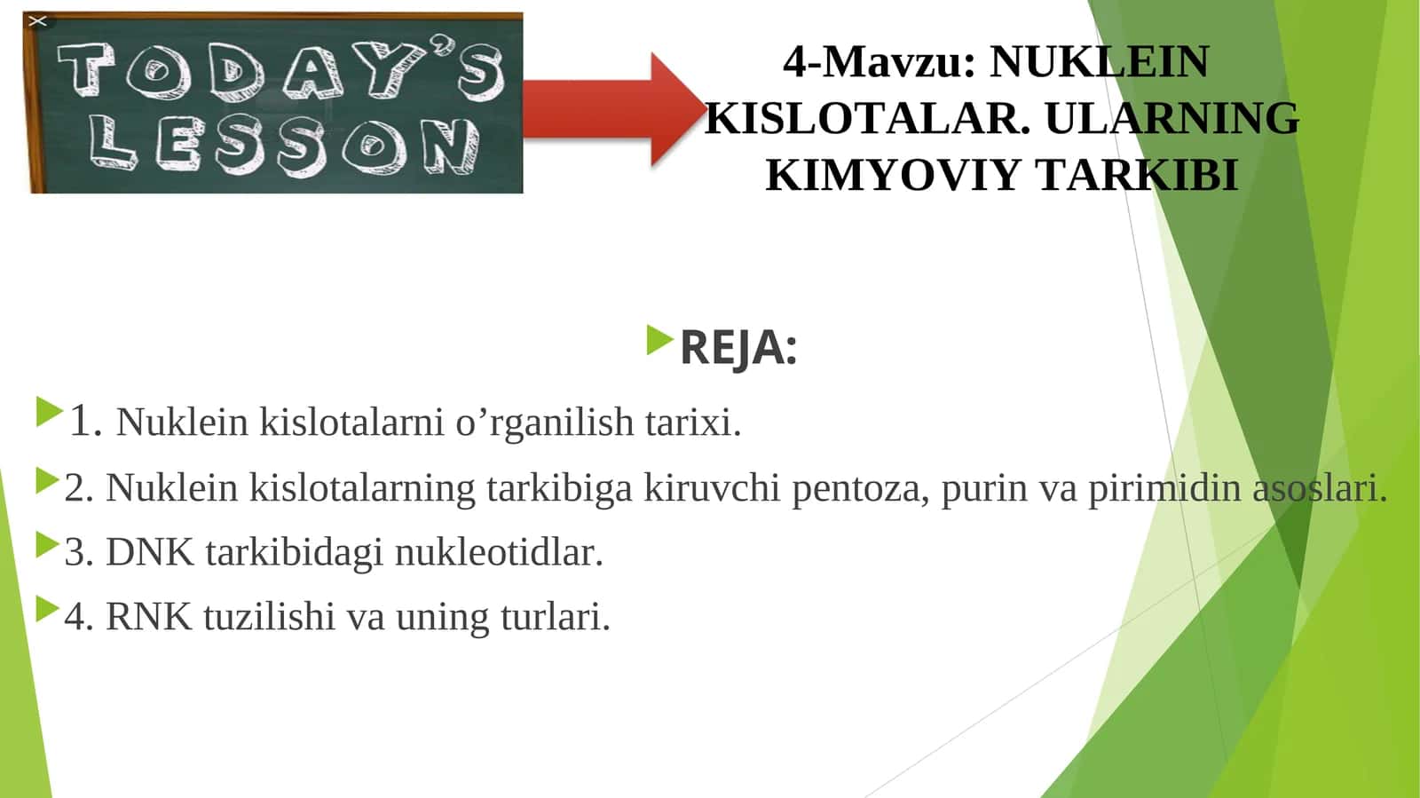 NUKLEIN KISLOTALAR. ULARING KIMYOVIY TARKIBI