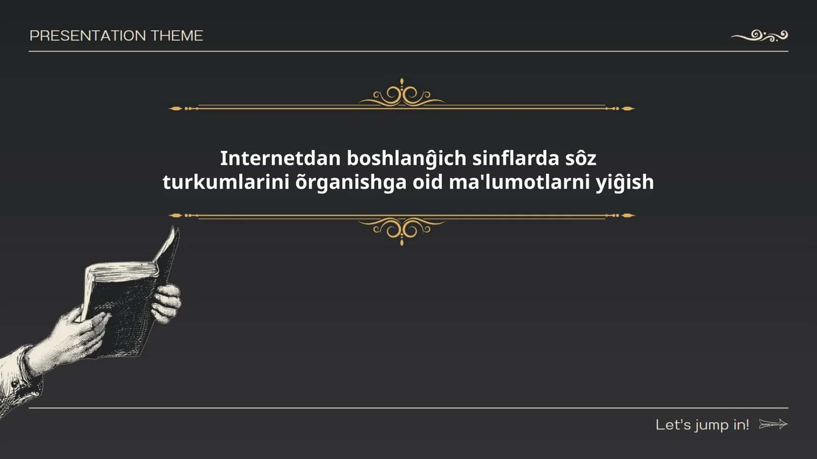 Internetdan boshlang'ich sinflarda sôz turkumlarini õrganishga oid ma'lumotlarni yiĝish