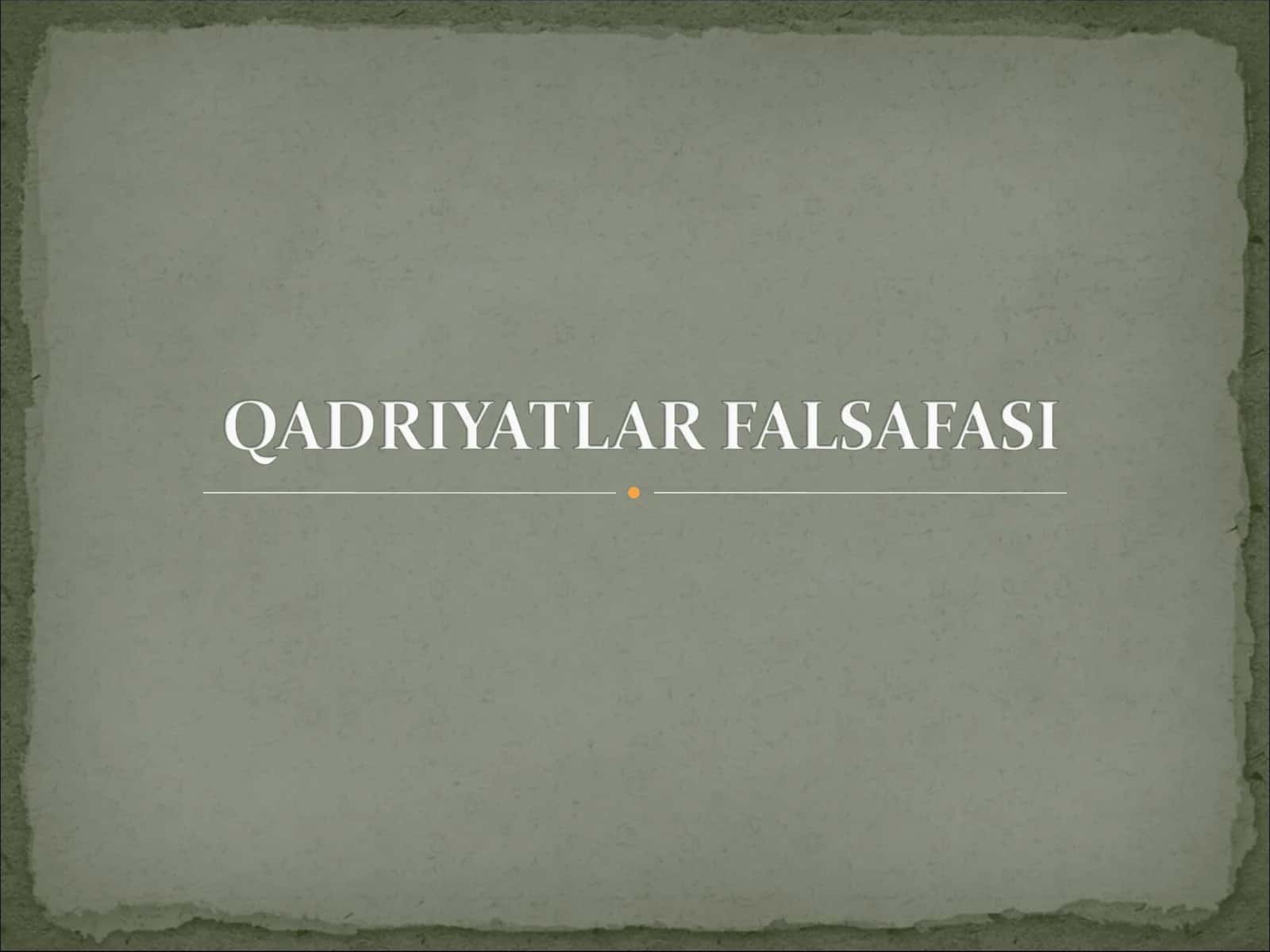 Qadriyatlar
