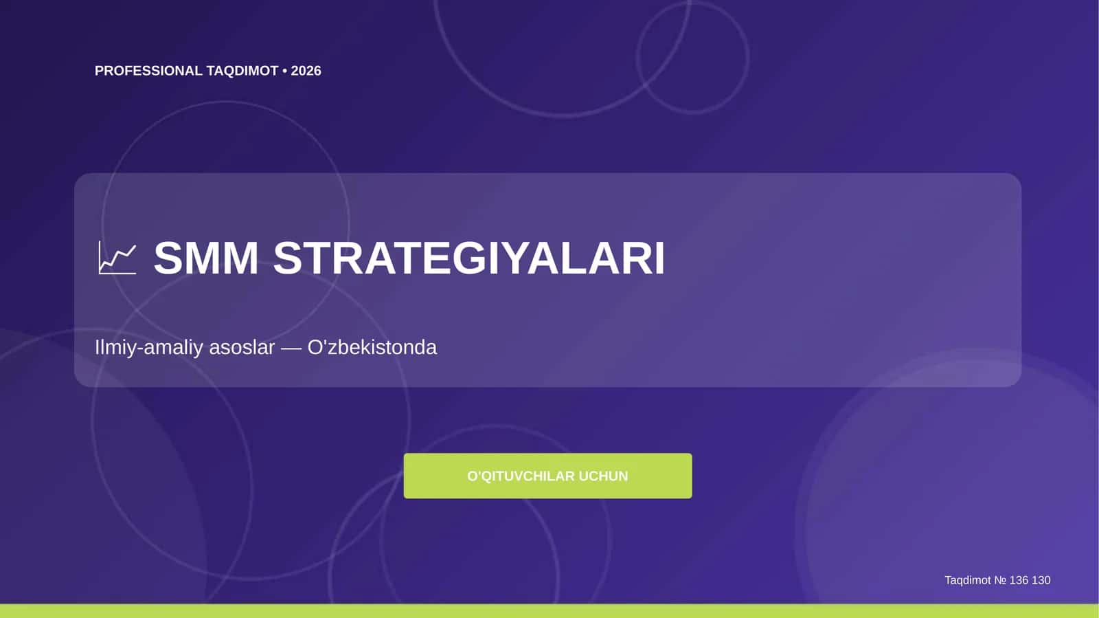 SMM strategiyalari: ilmiy-amaliy asoslar (O'zbekistonda)