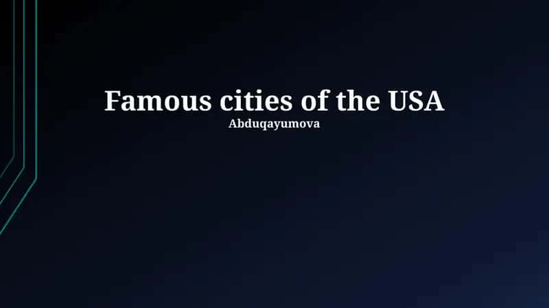 Key U.S. Cities: An Overview