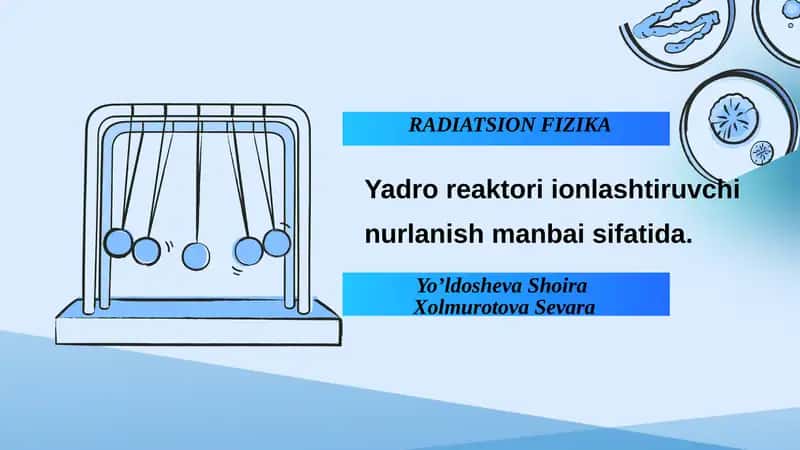 Yadro reaktori ionlashtiruvchi nurlanish manbai sifatida