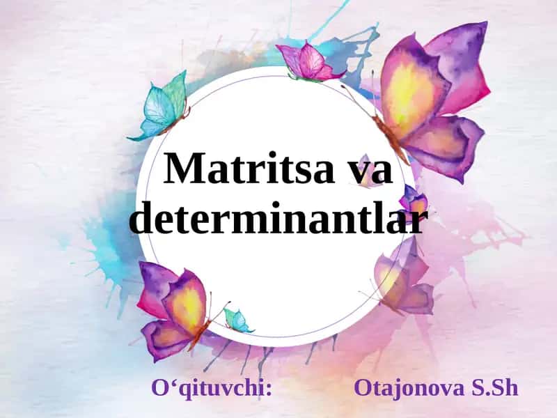 Matritsavadeterminantlar