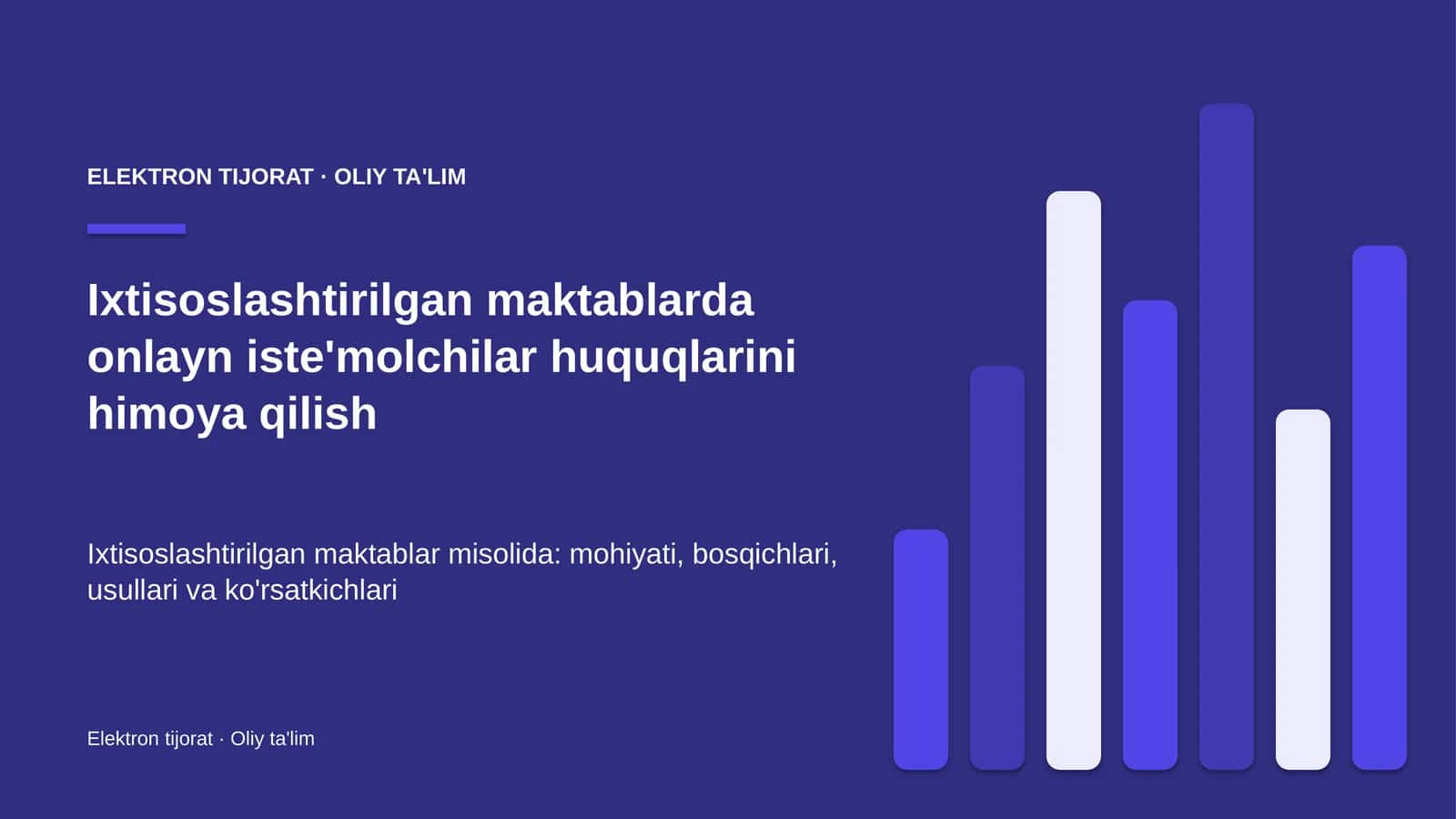 Ixtisoslashtirilgan maktablarda onlayn iste'molchilar huquqlarini himoya qilish