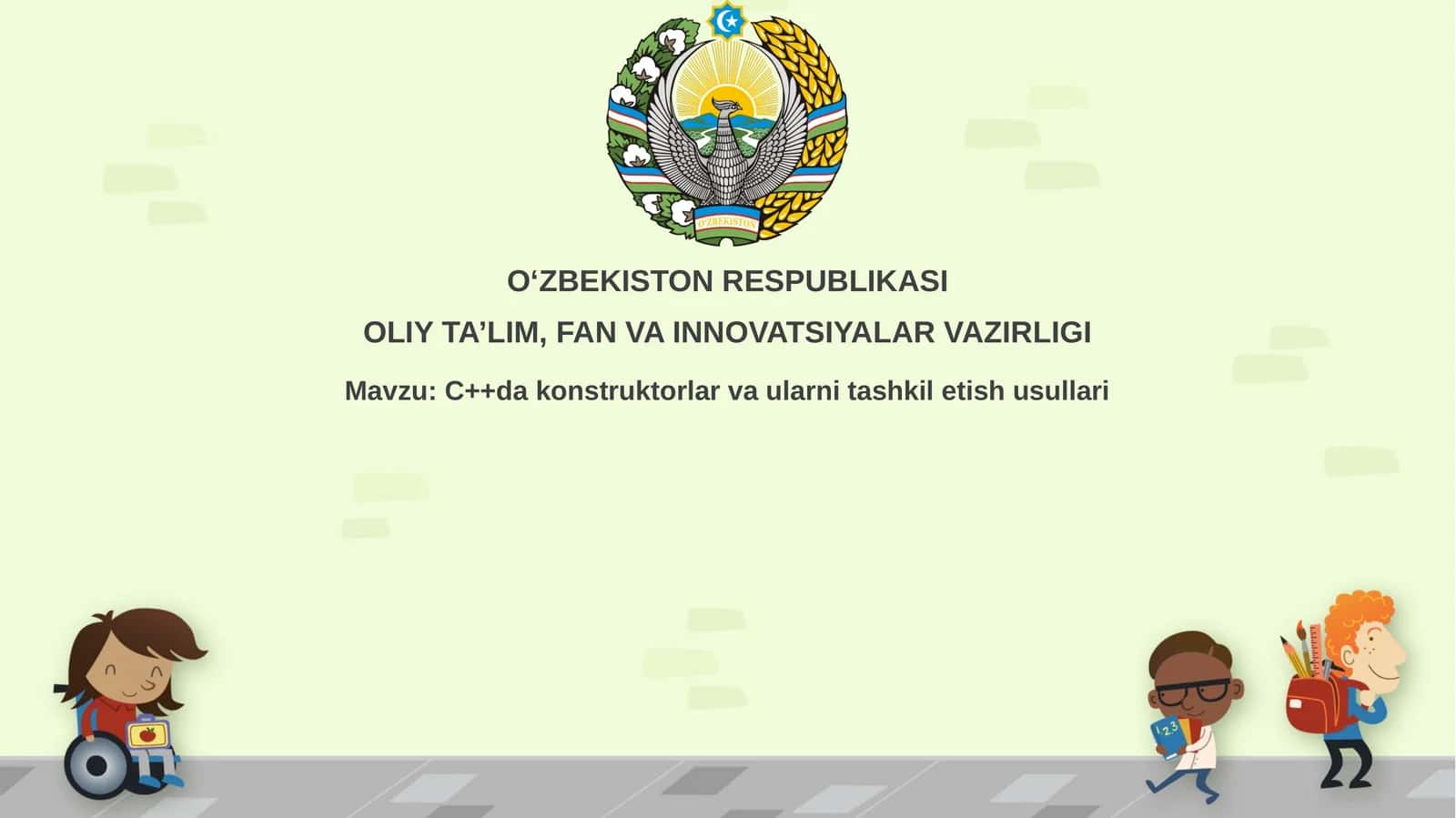 C++dakonstruktorlarvaularnitashkiletishusullari