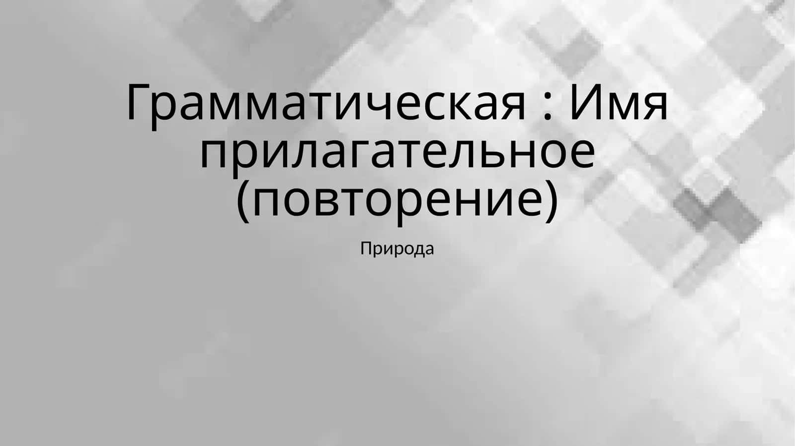 Имя прилагательное (повторение)