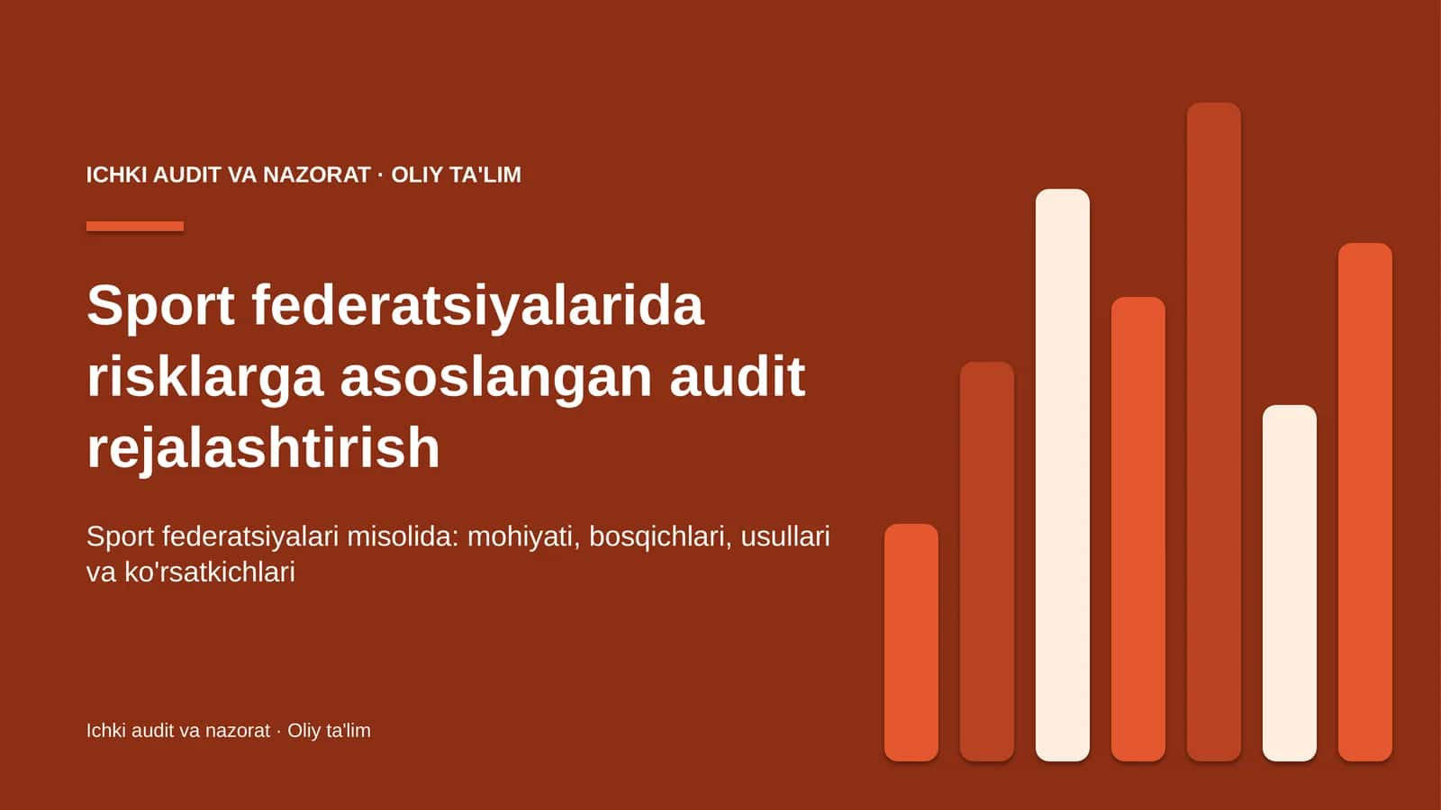 Sport federatsiyalarida risklarga asoslangan audit rejalashtirish