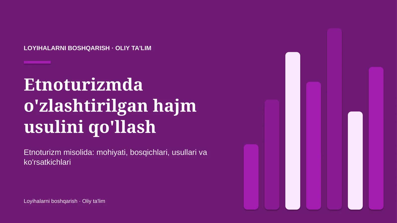etnoturizmda o'zlashtirilgan hajm usulini qo'llash 5098