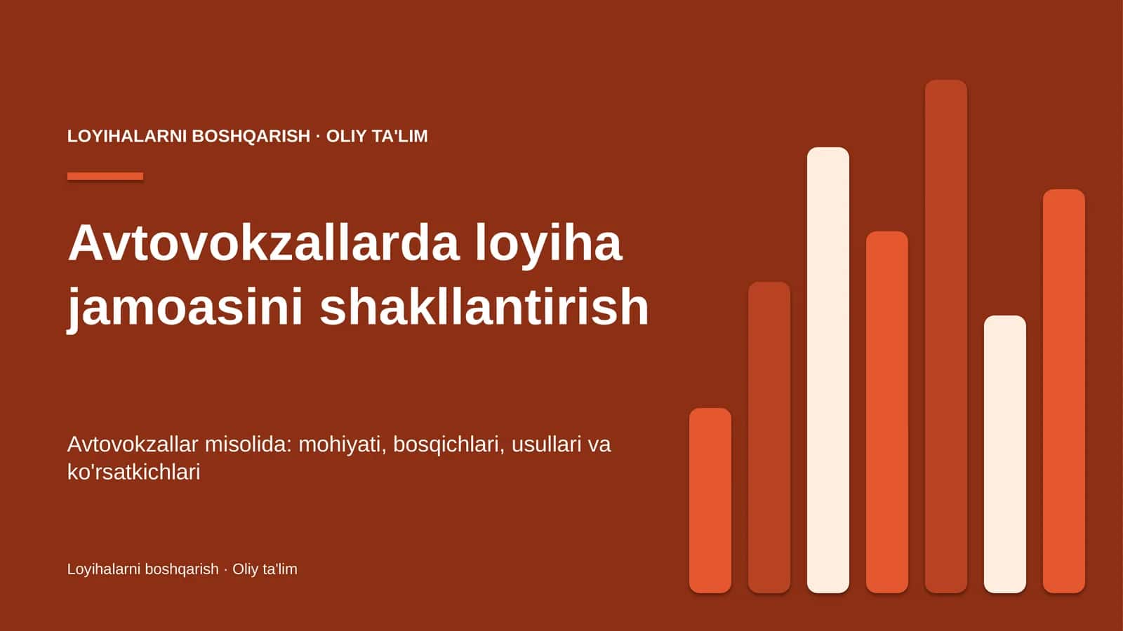 Avtovokzallarda loyiha jamoasini shakllantirish