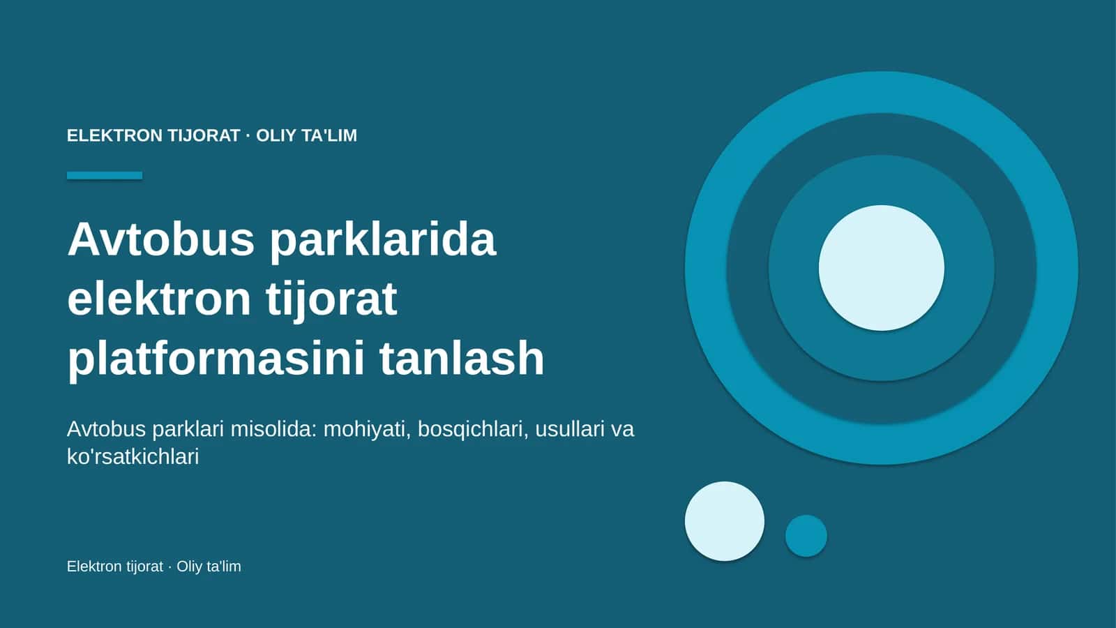 Avtobus parklarida elektron tijorat platformasini tanlash