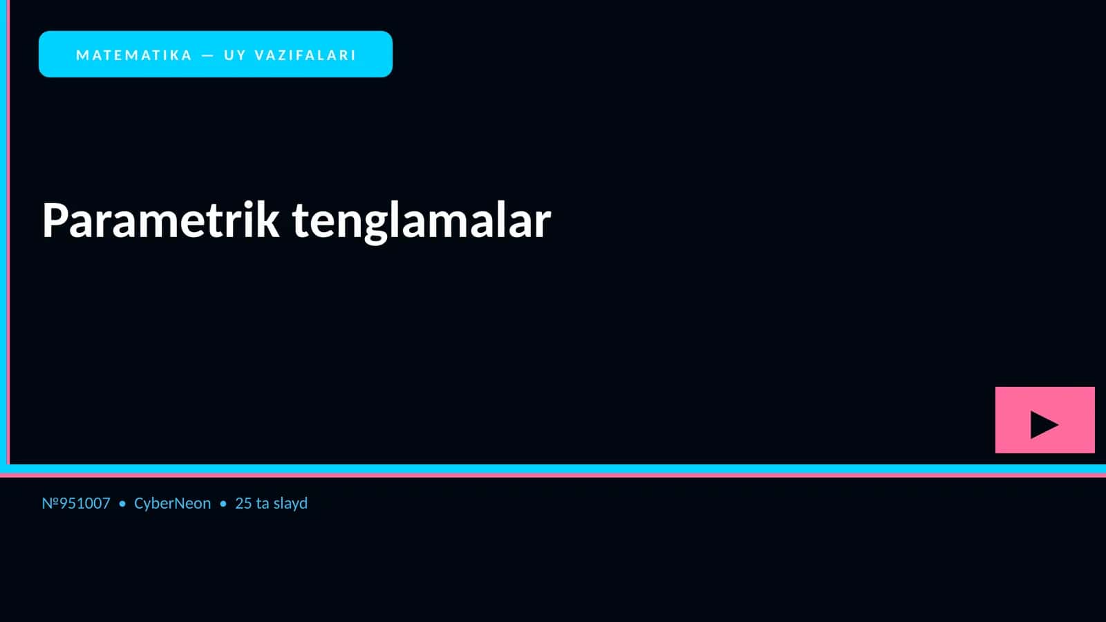 MATEMATIKA — UY VAZIFALARI