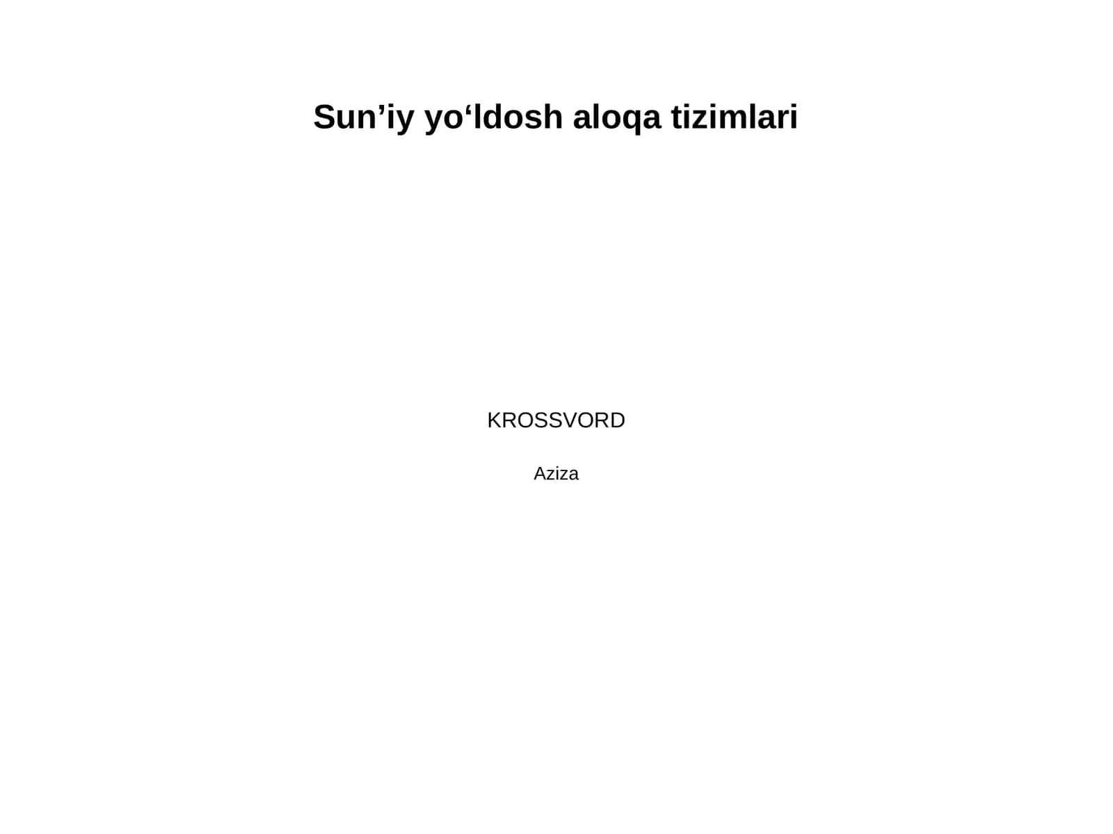Sunʼiy yoʻldosh aloqa tizimlari