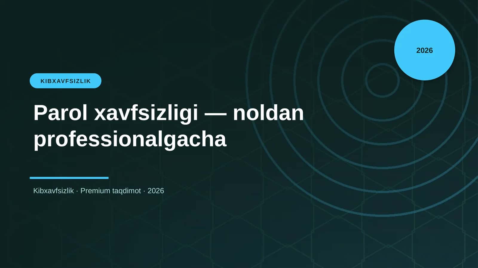 Parol xavfsizligi — noldan professionalgacha