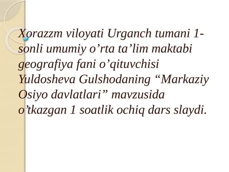 Markaziy Osiyo Davlatlari