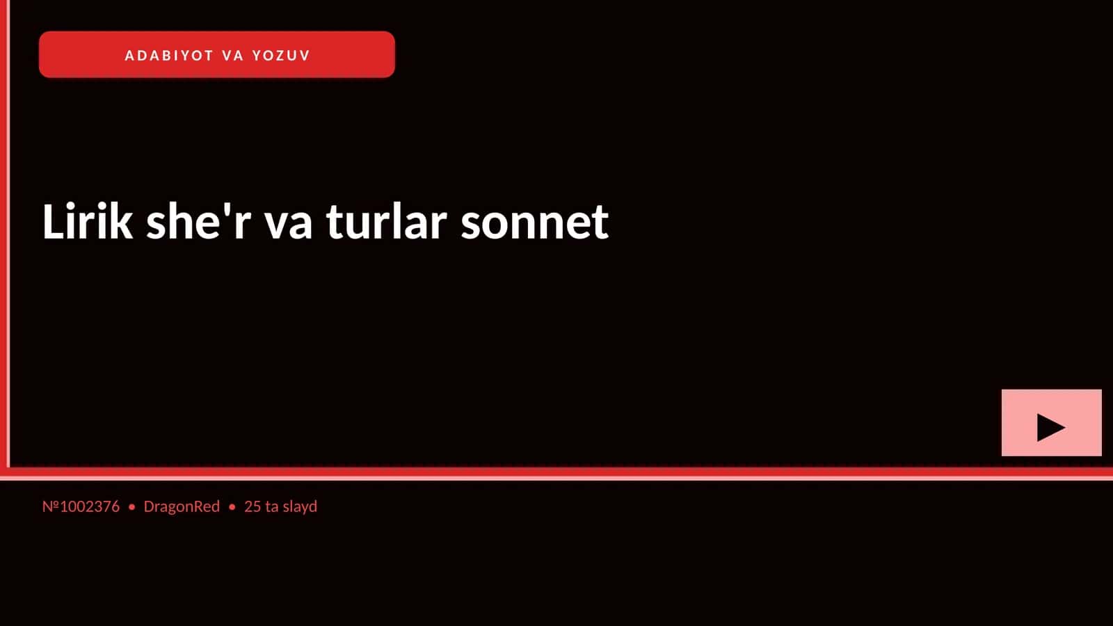 LIRIK SHE'R VA TURLAR SONNET