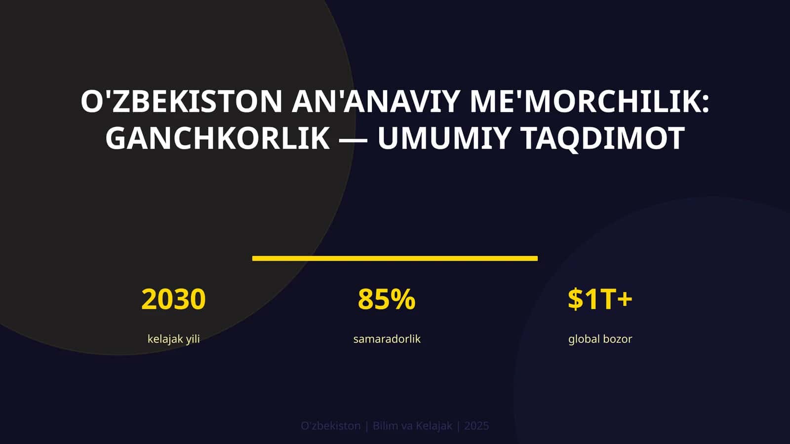 O'zbekiston an'anaviy me'morchilik: ganchkorlik — umumiy taqdimot