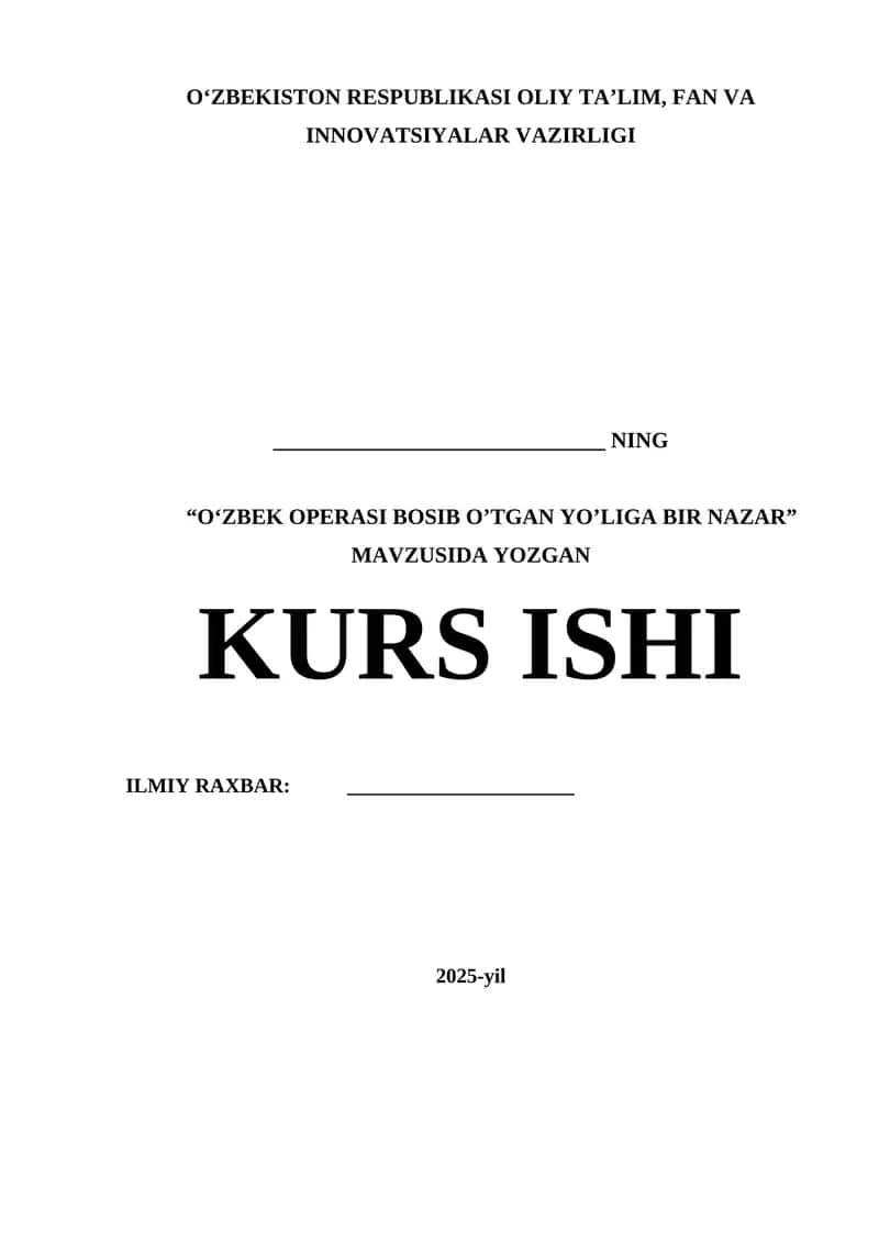 O‘zbek Operasi Bosib O‘tgan Yo‘liga Bir Nazar
