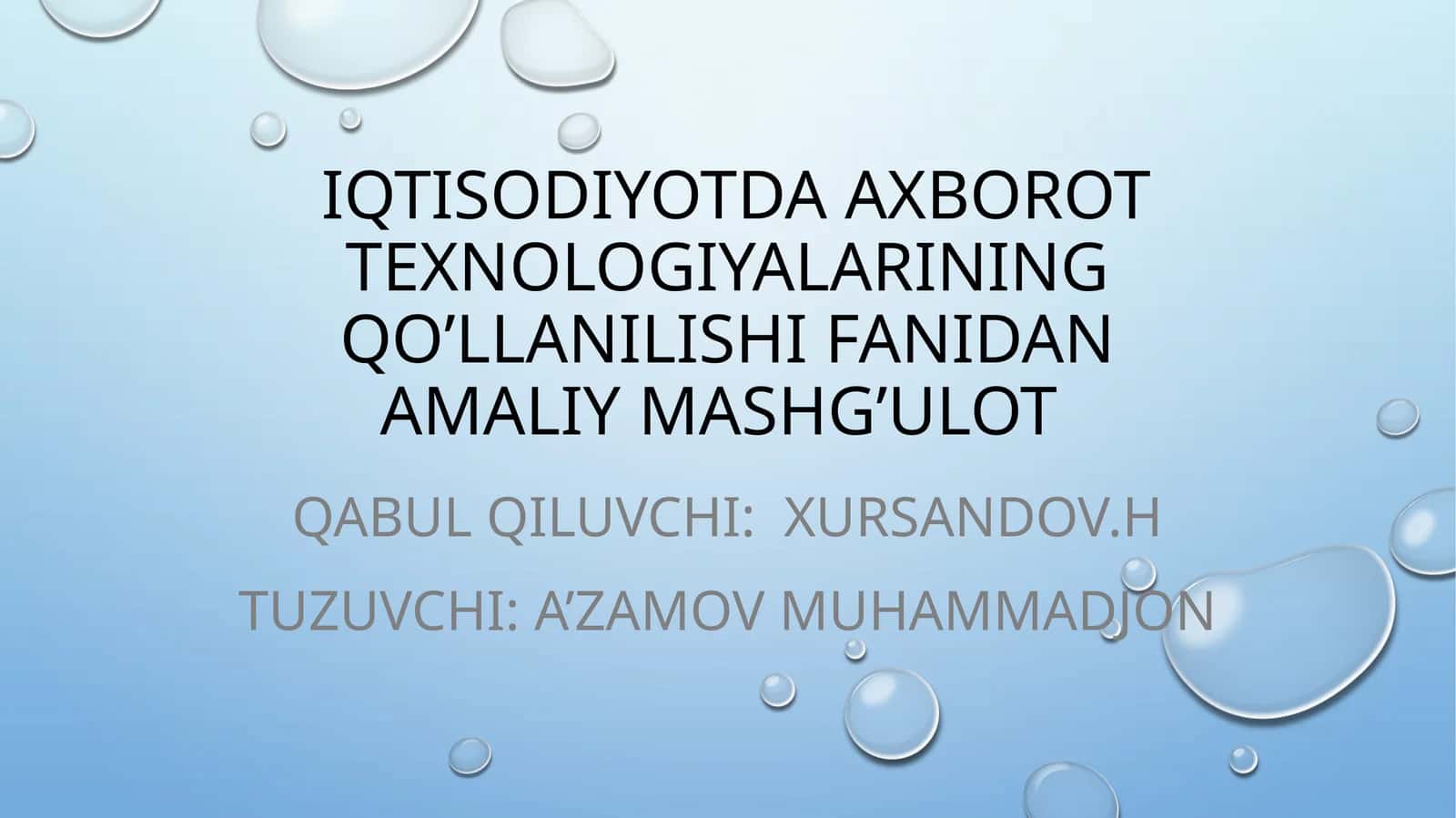 Dasturiy Maxsulotlar