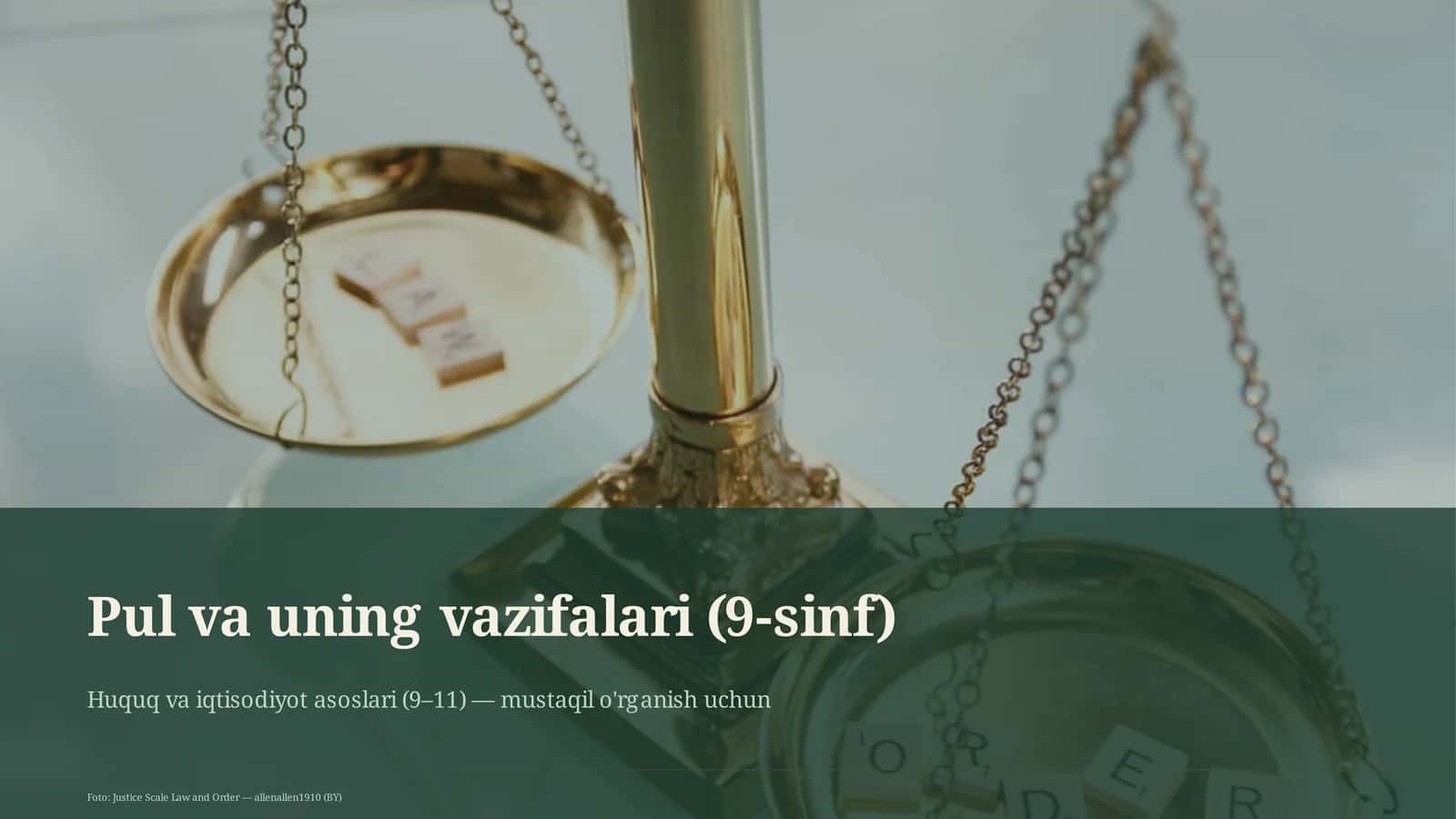 Pul va uning vazifalari (9-sinf)