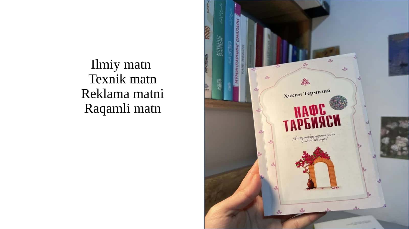 Ilmiy matn. Texnik matn. Reklama matni. Raqamli matn
