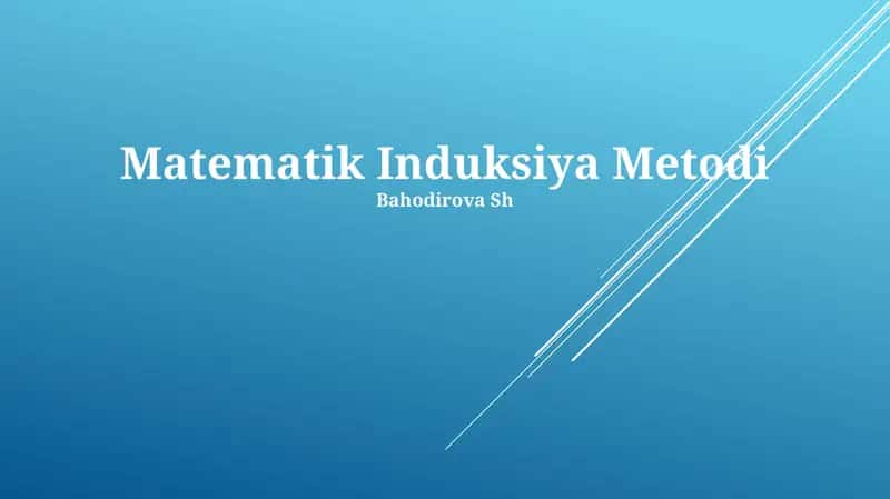 Matematik Induksiya Metodi