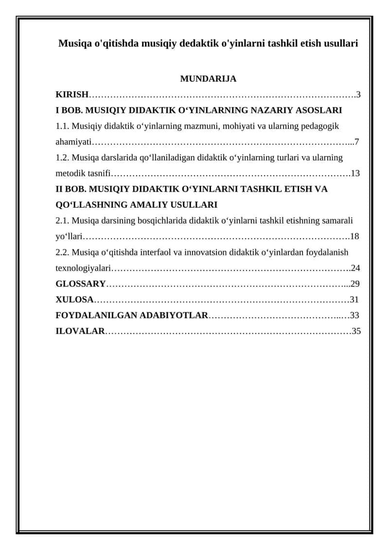 Musiqa o'qitishda musiqiy dedaktik o'yinlarni tashkil etish usullari