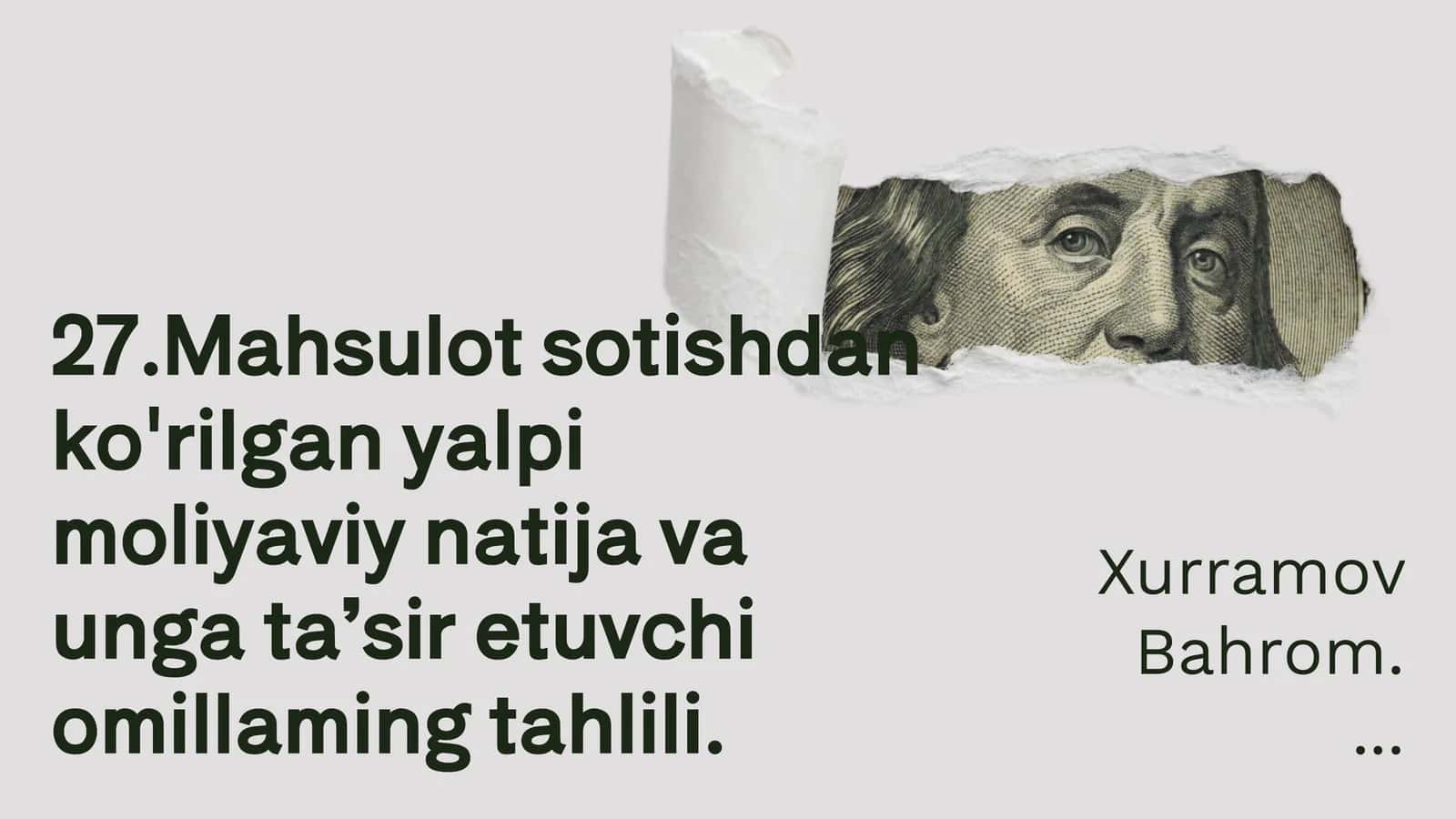 Yalpi moliyaviy natija tahlili