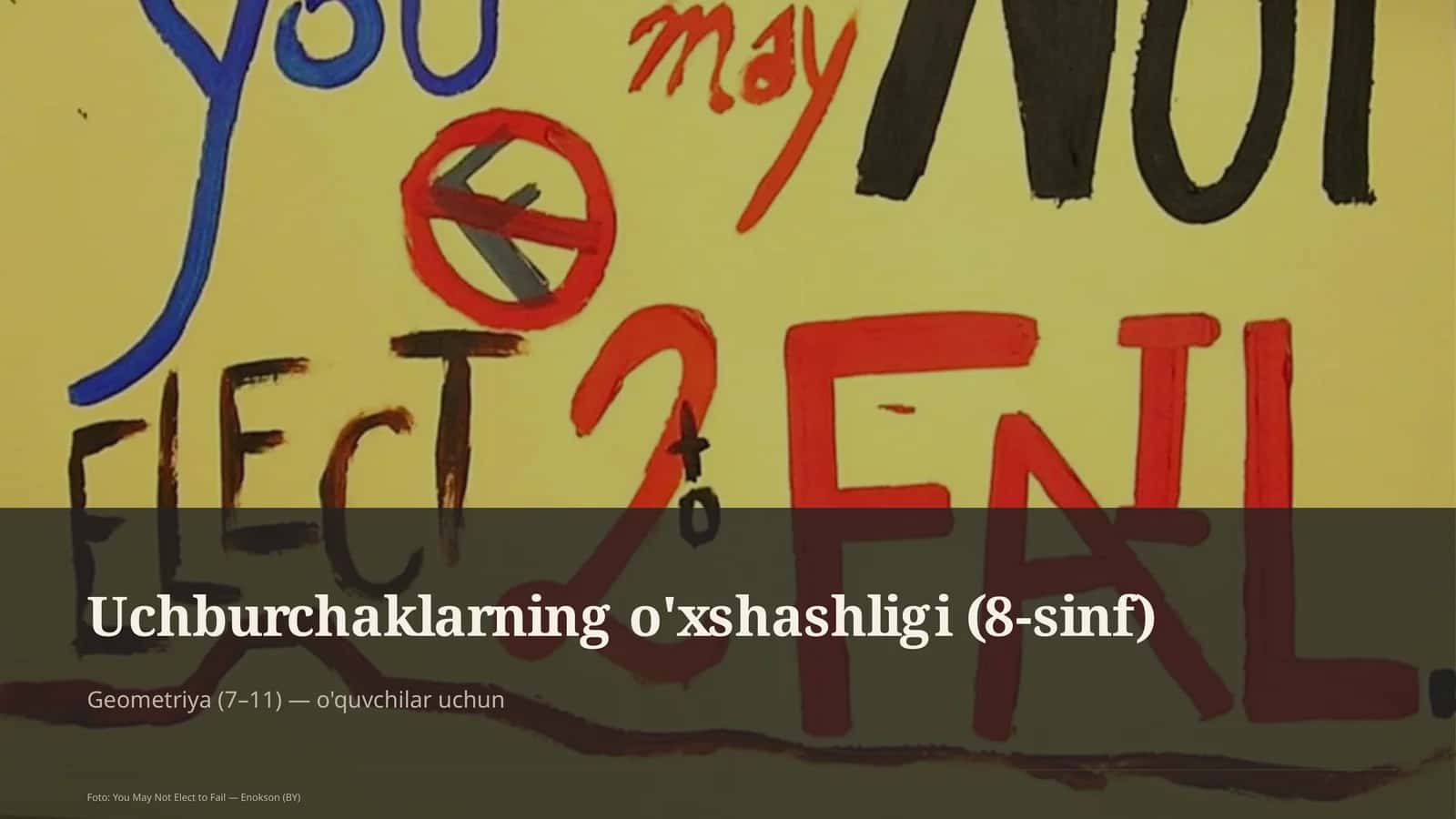 Uchburchaklarning o'xshashligi (8-sinf)
