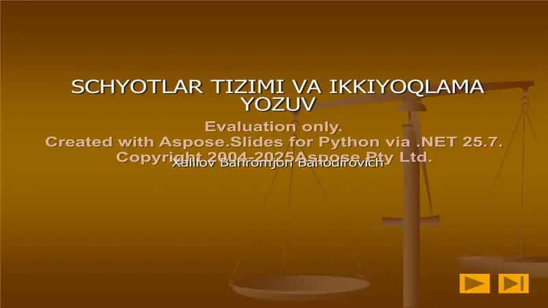 Moliyaviy hisob schyotlari va ikkiyoqlama yozuv